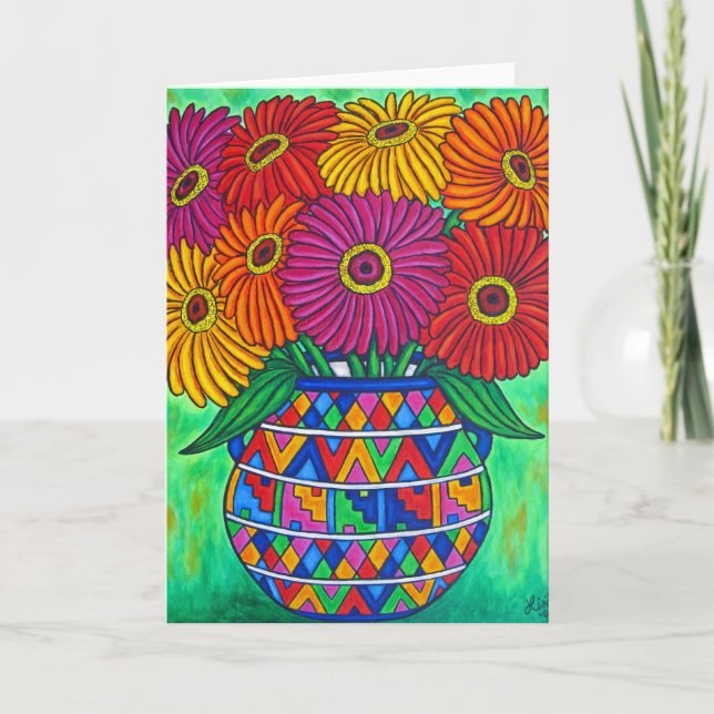 Zinnia Fiesta Greeting / Note Card (Front)