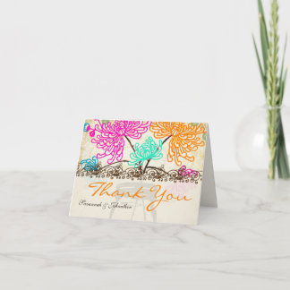 Zinnia Floral Mason Jar Thank You Card