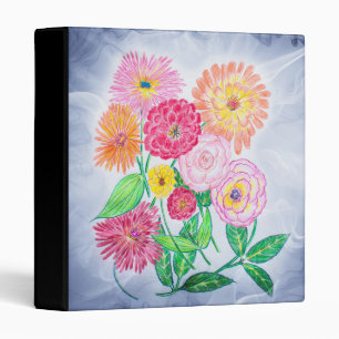 Zinnia Flower Artistic Garden Art 3 Ring Binder