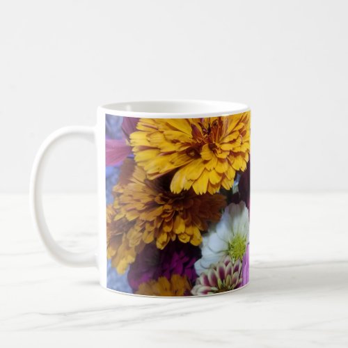 Zinnia Flowers Blooming Coffee Mug