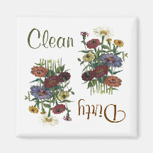 Zinnia Flowers Dishwasher Magnet