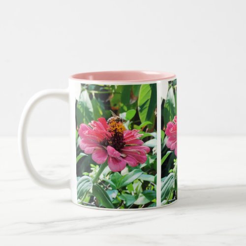 Zinnia Honey Bee Two_Tone Coffee Mug