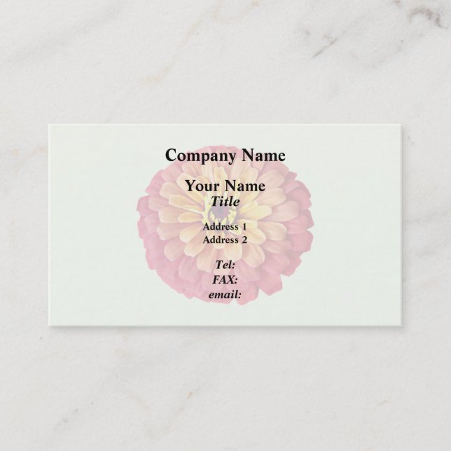 Zinnia in Shades of Orange Business Card (Front)