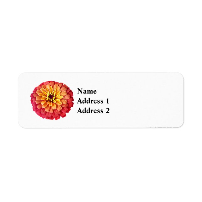 Zinnia in Shades of Orange Label (Front)