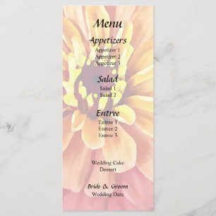 Zinnia in Shades of Orange Menu