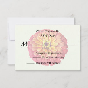 Zinnia in Shades of Orange RSVP Card