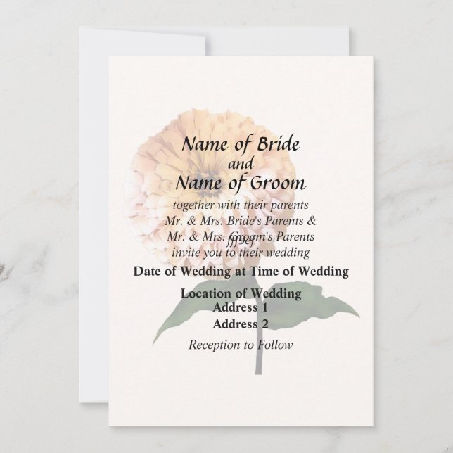 Zinnia In the Spotlight Invitation (Front)