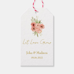 Zinnia Let love grow wedding seed Gift Tags