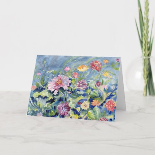 Zinnia Riot Blank Notecard