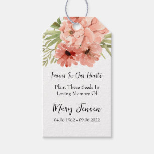 Zinnia Seed Packet Memorial Funeral Gift Tags
