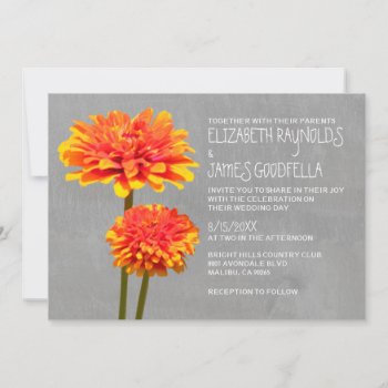 Zinnia Wedding Invitations by topinvitations at Zazzle