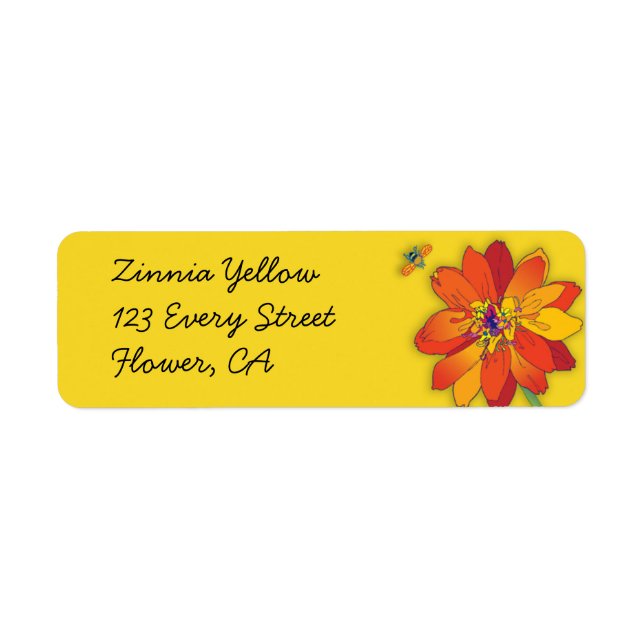 'Zinnia Yellow' Label (Front)