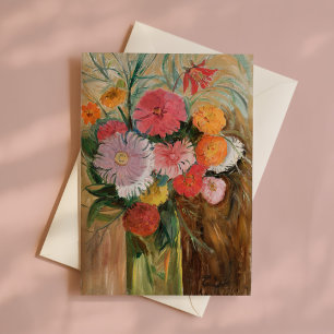 Zinnias and Asters Tadeusz Makowski Card