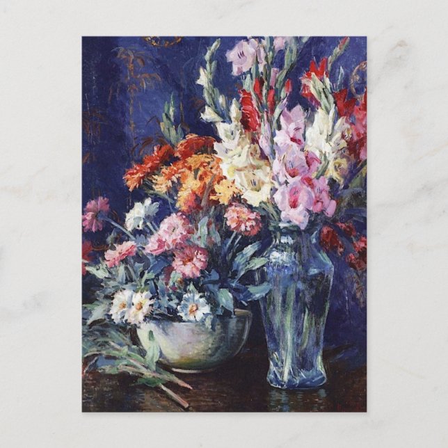 Zinnias and Gladiolas by Matilda Browne Postcard (Front)