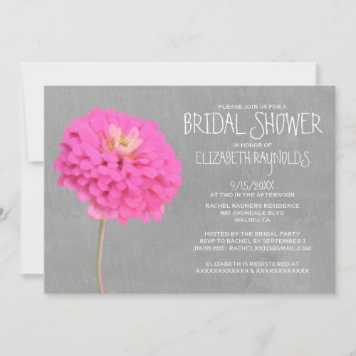 Zinnias Bridal Shower Invitations