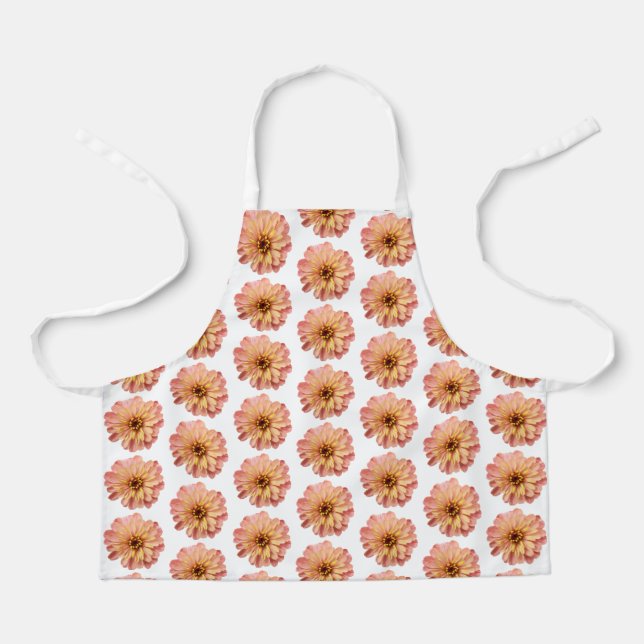Zinnias Floral Flower Nature Photography Pattern Apron (Front)