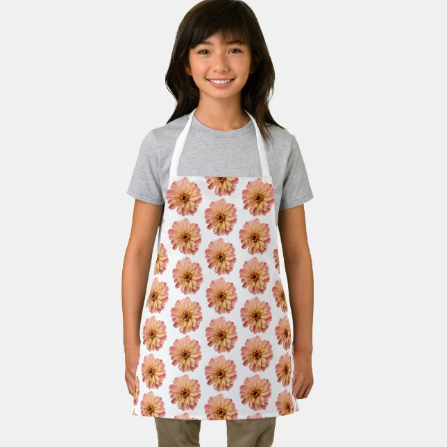 Zinnias Floral Flower Nature Photography Pattern Apron (Insitu)