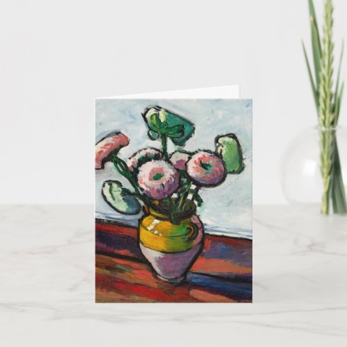 Zinnias Floral Painting Blank Note Card
