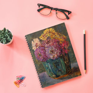 Zinnias in a Green Jar   Floris Verster Notebook