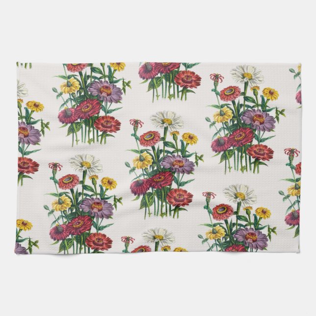 Zinnias Kitchen Towel (Horizontal)