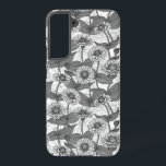 Zinnias, monochome on white samsung galaxy s22  case<br><div class="desc">Hand- painted zinnia flowers vector pattern</div>