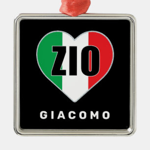 Zio Christmas Italian Flag Heart Ornament
