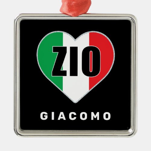 Zio Christmas Italian Flag Heart Ornament