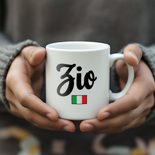 Zio Italian Flag Mug - Uncle (Zio Mug with Italian Flag - Thoughtful Gift for Italian Uncle)