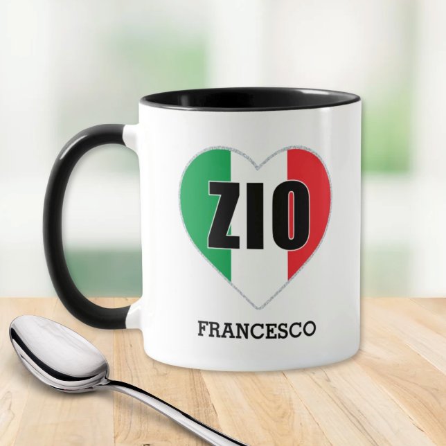 ZIO Italian Uncle Flag Heart Mug (Zio Italian Mug
Flag of Italy Heart
Personalized Gift for Uncle)