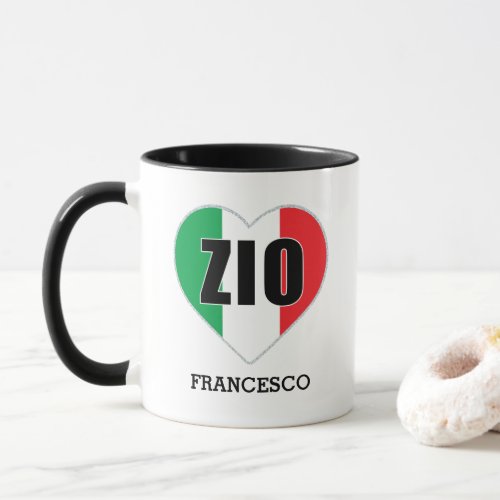 ZIO Italian Uncle Flag Heart Mug