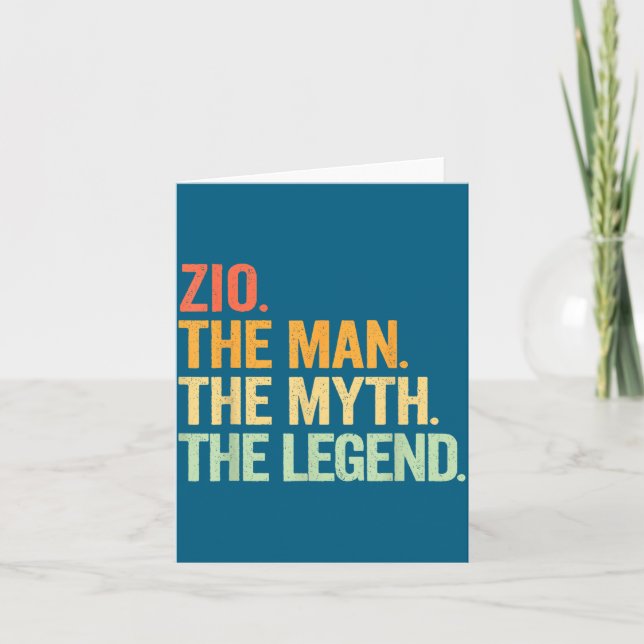 Zio Man Myth Legend Retro Illustration Card (Front)