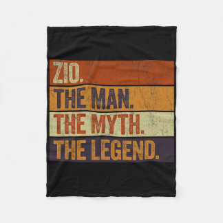 Zio The Man The Myth The Legend Funny Retro Father Fleece Blanket