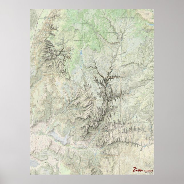 Zion: A Portrait (map) Poster (Front)