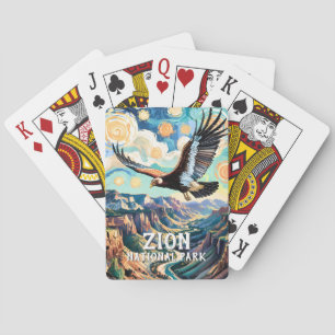 Zion Canyon Bird California Condor Vivid Van Gogh Poker Cards