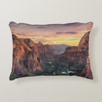 Zion Canyon National Park Accent Pillow by uscanyons at Zazzle