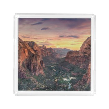 Zion Canyon National Park Acrylic Tray by uscanyons at Zazzle