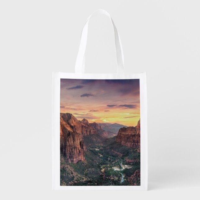 Zion Canyon National Park Reusable Grocery Bag (Front)