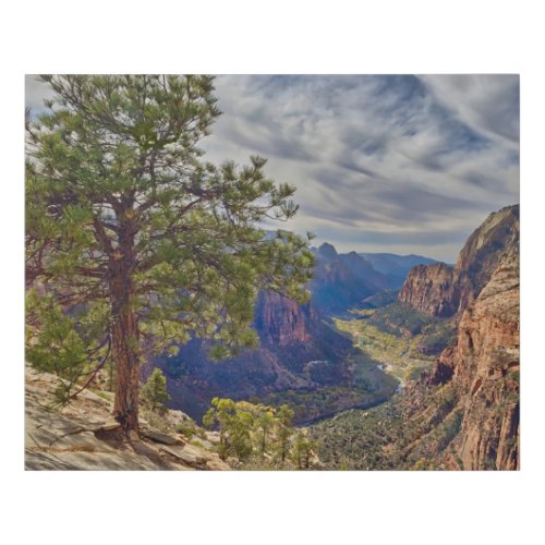 Zion Canyon View from Angels Landing Faux Canvas Print