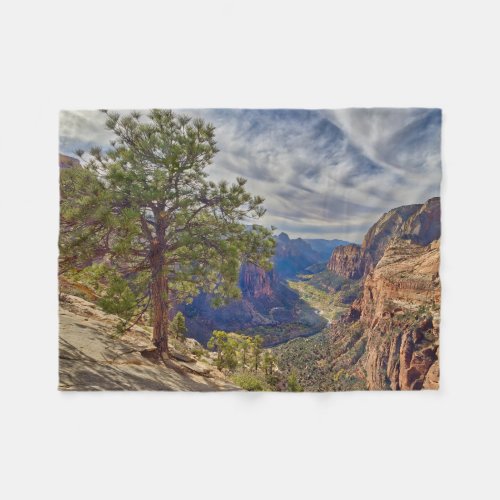 Zion Canyon View from Angels Landing Fleece Blanket