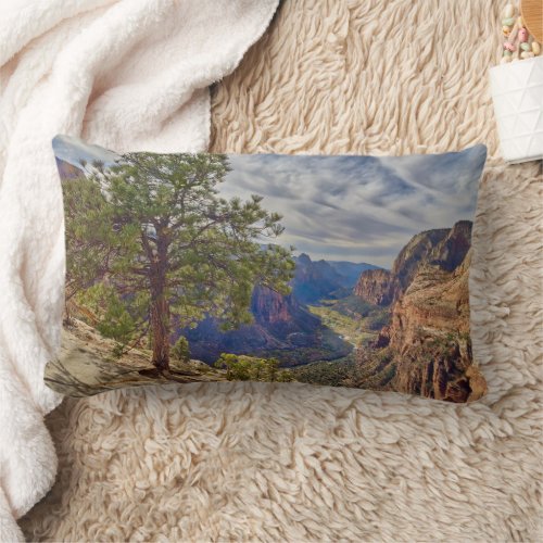 Zion Canyon View from Angels Landing Lumbar Pillow