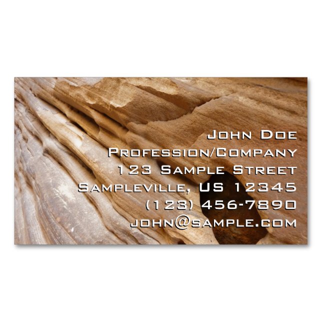 Zion Canyon Wall I Abstract Nature Photography Business Card Magnet (Front)