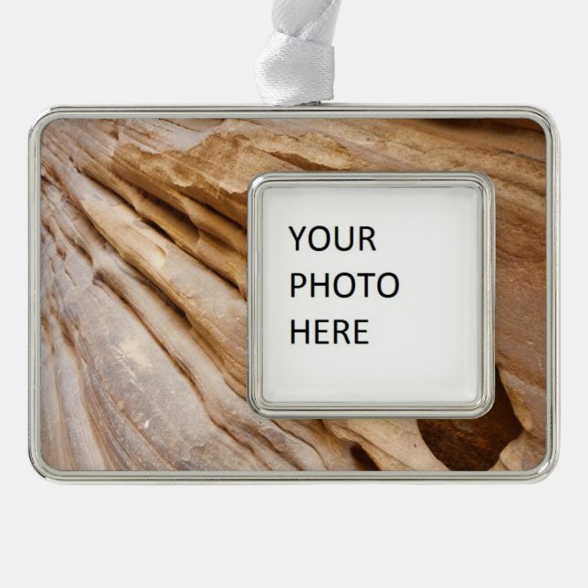 Zion Canyon Wall I Abstract Nature Photography Christmas Ornament (Front)