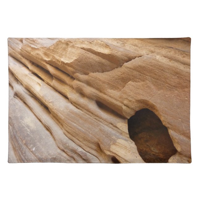 Zion Canyon Wall I Abstract Nature Photography Cloth Placemat (Front)