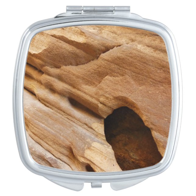 Zion Canyon Wall I Abstract Nature Photography Compact Mirror (Front)