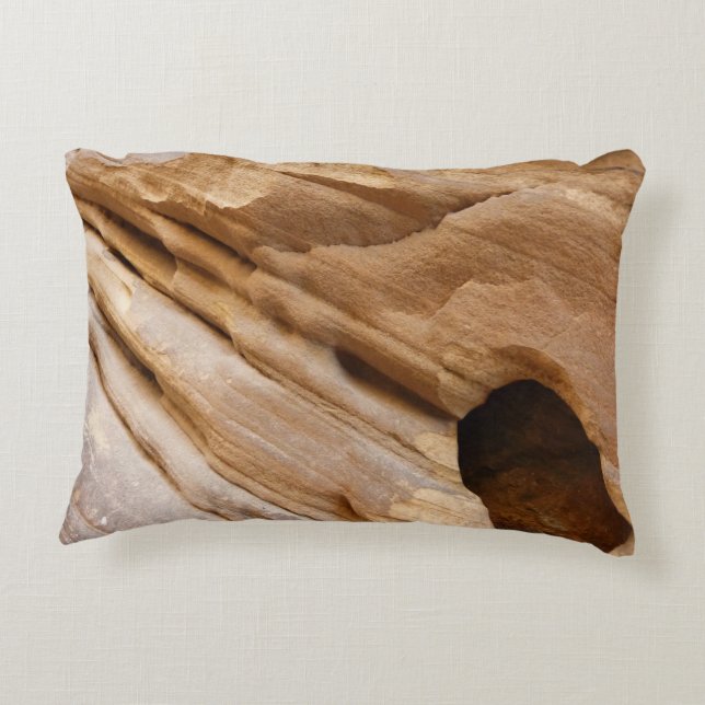 Zion Canyon Wall I Abstract Nature Photography Decorative Pillow (Back)