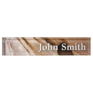 Zion Canyon Wall I Abstract Nature Photography Desk Name Plate
