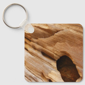Zion Canyon Wall I Abstract Nature Photography Keychain