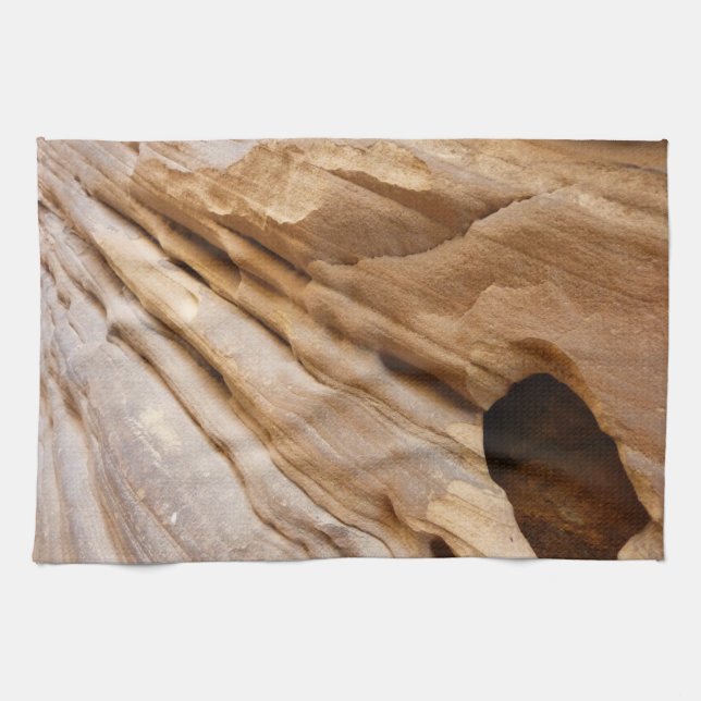 Zion Canyon Wall I Abstract Nature Photography Kitchen Towel (Horizontal)