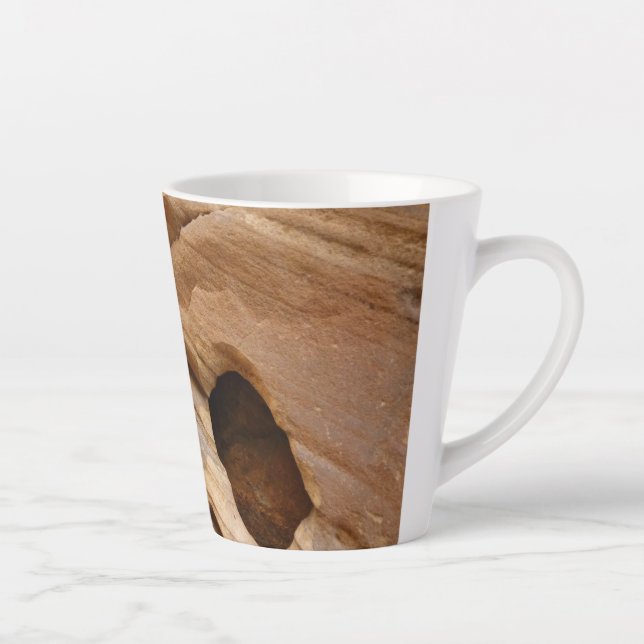 Zion Canyon Wall I Abstract Nature Photography Latte Mug (Right)