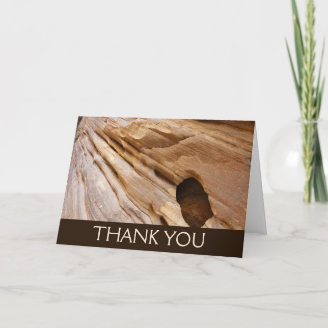 Zion Canyon Wall I Abstract Nature Photography Letterpress Thank You Card (Front)